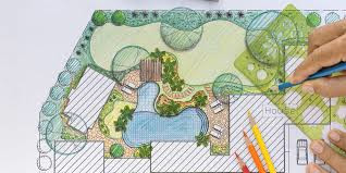 Image of MVLandscape employee designing a landscape for a home